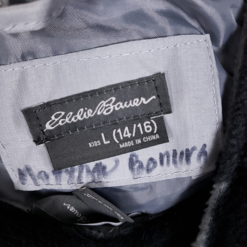 Eddie Bauer 3-in-1 Windbreaker Jacket Youth L 14/16 Removable Fleece Liner Gray - Picture 6 of 11